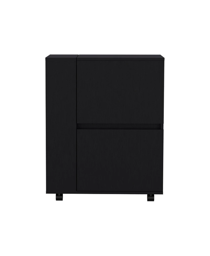 Flynama Bar Cart with Two Pull-Down Door Cabinets and Two Open Shelves