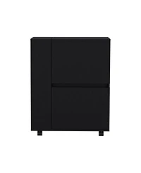 Flynama Bar Cart with Two Pull-Down Door Cabinets and Two Open Shelves