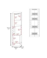 Flynama Beijing Corner Bar Cabinet with Glass Rack and 8 Racks