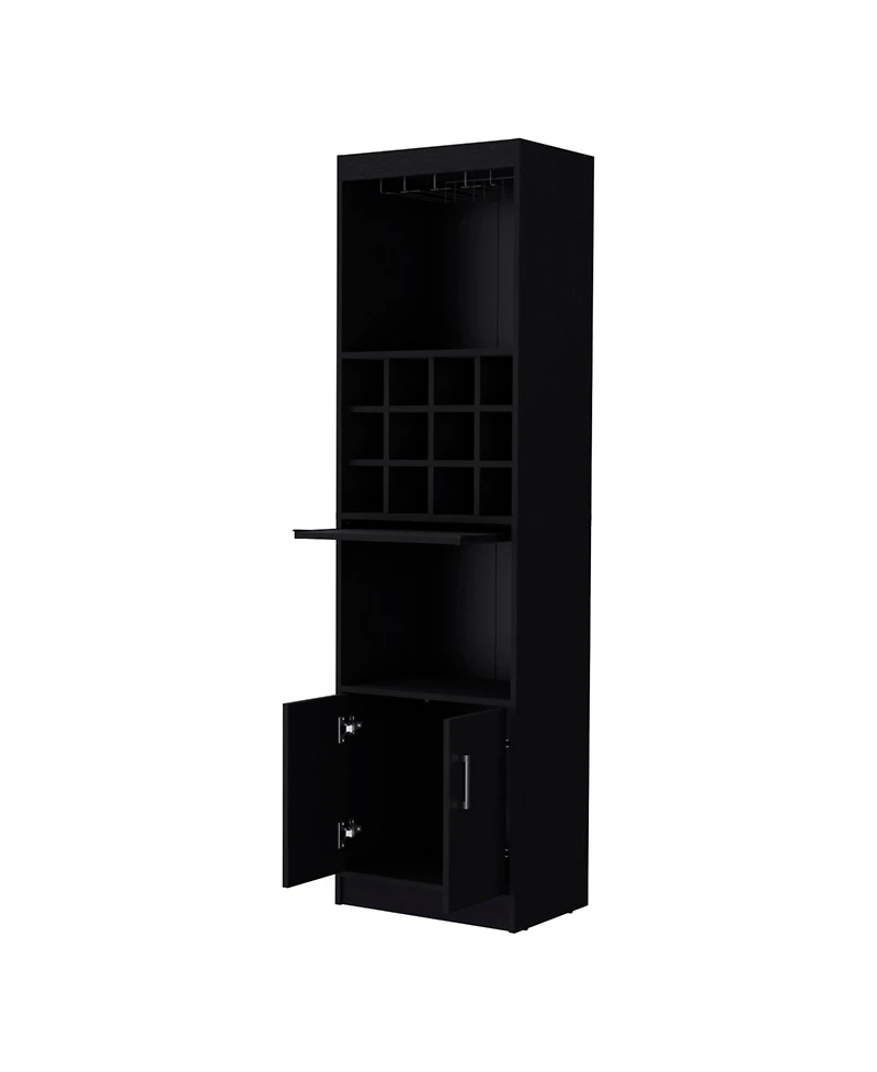 Flynama Multi-Storage Bar Cabinet with Rack, 71.1"H Compact Freestanding Home Bar