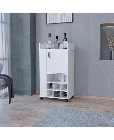 flynama Bar Cart with 2 Cabinets with Casters Finish