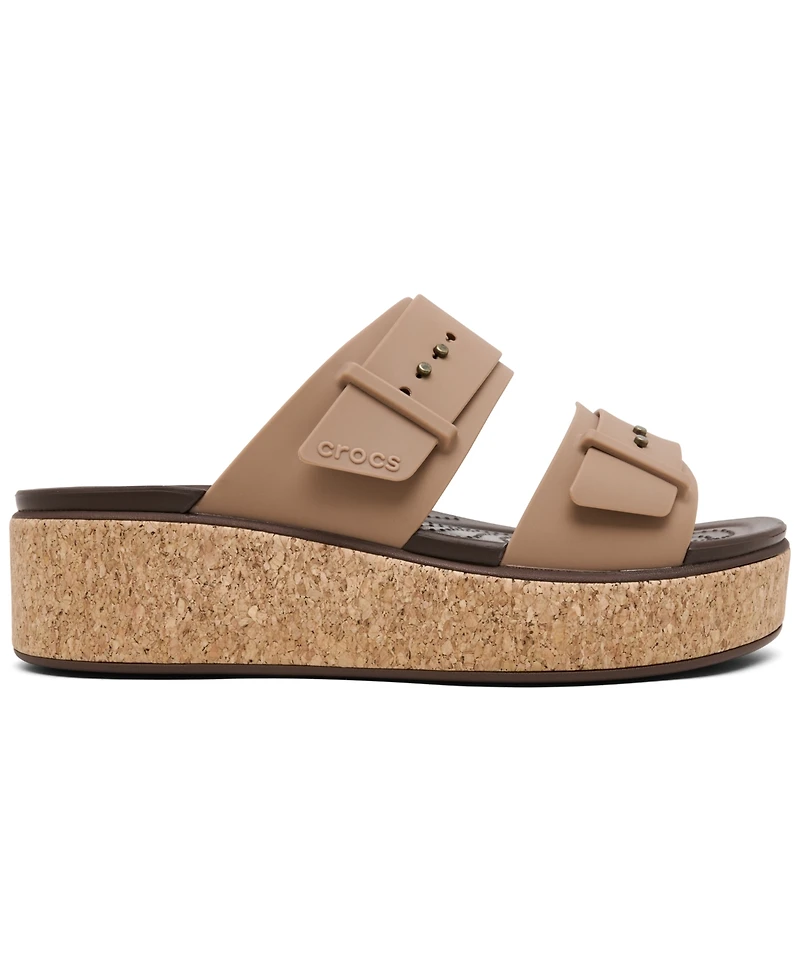 Crocs Women's Brooklyn Cork Buckle Sandals from Finish Line