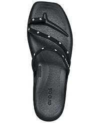 Crocs Women's Miami Studded Toe Loop Sandals from Finish Line