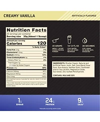 Optimum Nutrition Gold Standard Casein Protein Powder, Vanilla, 24g Protein, 2 Lb