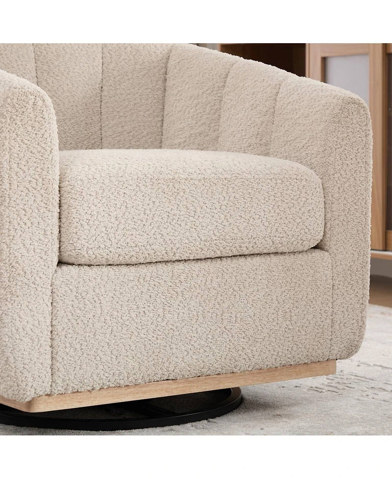 Streamdale Furniture 31.89" Wide Modern Chenille Cushioned Metal Base 360degree(s) Swivel Chair