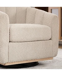 Streamdale Furniture 31.89" Wide Modern Chenille Cushioned Metal Base 360degree(s) Swivel Chair