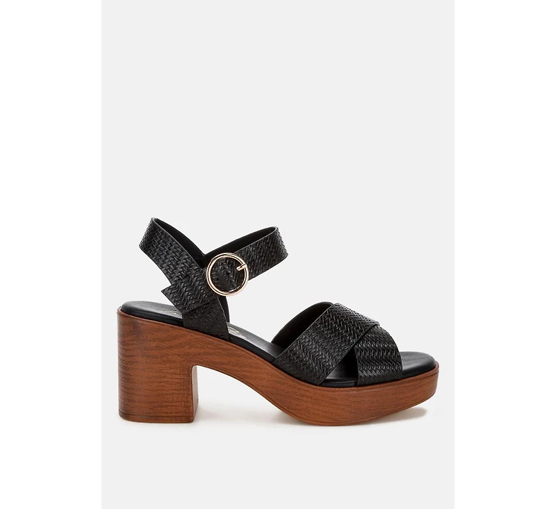 London Rag Women's Elenia Platform Block Heel Sandals