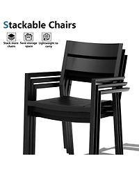Pellebant Outdoor Patio All-Weather Dining Chairs Set Aluminum Stackable Armchair