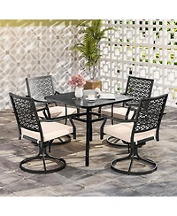 Gymax Pieces Outdoor Swivel Chairs Patio Dining Chairs w/ Padded Cushions