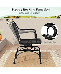 Sugift Outdoor Rocking Chair Set of 2 with Mesh Backrest and Seat for Yard