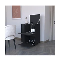 Flynama Belleville Bar Cart with Dual Cabinets and Mobile Design