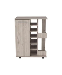 Flynama Bar Cart with 2 Cabinets with Casters Neutral Finish