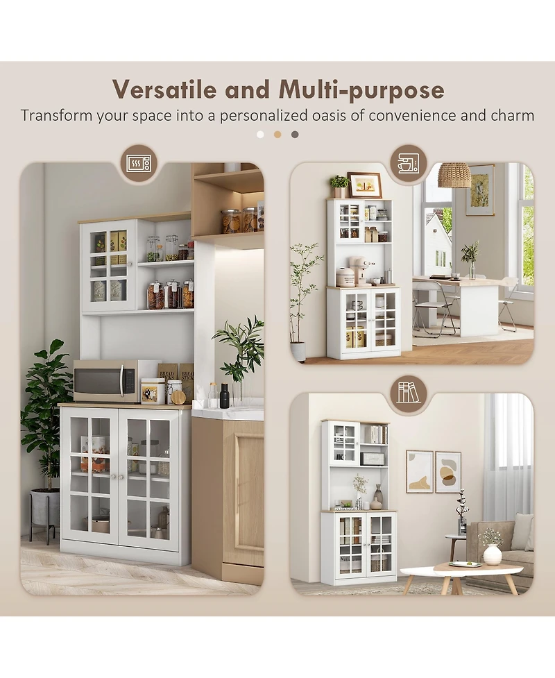 Flynama Bar Cabinet 72" H x 14.5" W with 12 Cabinets, 3 Shelfs Finish