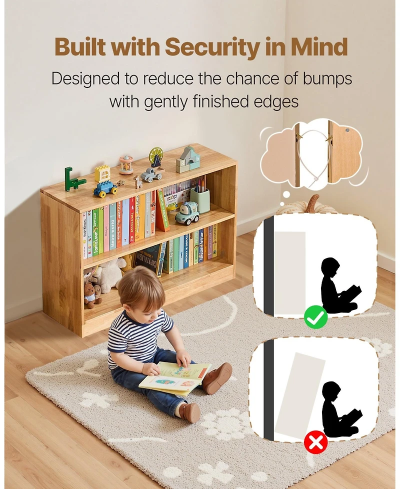 Gouun Montessori Bookshelf, 35.4 in Width Toy Storage Organizer, 2