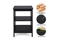 Gouun Set of 2 3-Tier Nightstands with Reinforced Side Bars and Open Shelves