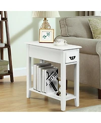 Sugift Two Tier Narrow End Table Bedside Sofa Side Table
