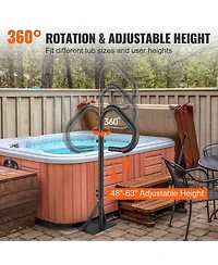 Sugift Hot Tub Handrail, 360 Rotatable, Adjustable Height for Spa and Poolside Use