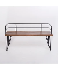 Mondawe Wood and Metal Outdoor Bench
