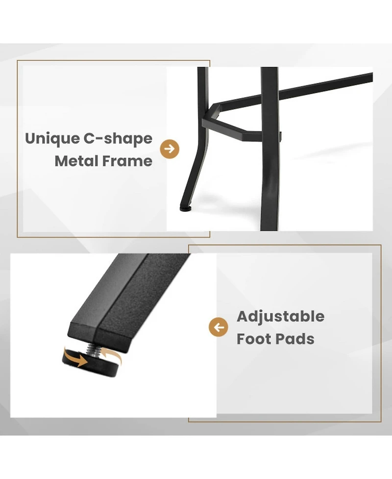 Gouun 25.5 x 12.5 in Narrow End Table with Rustic Wood Top and Steel Frame