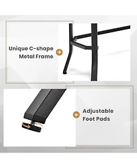 Gouun 25.5 x 12.5 in Narrow End Table with Rustic Wood Top and Steel Frame