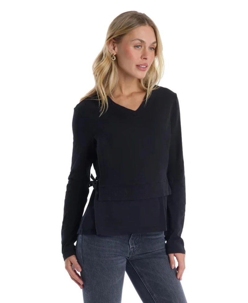 Wilt Clothing Women's Mixed Media Double Layer Long Sleeve