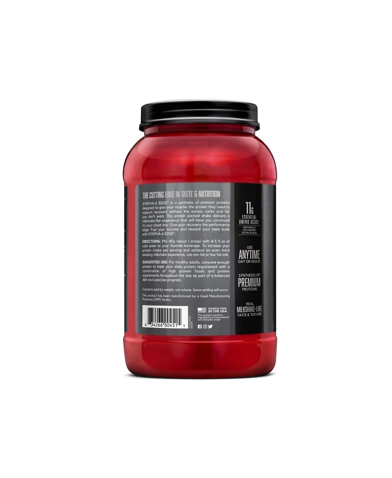 Bsn Syntha-6 Edge Protein Powder, with Hydrolyzed Whey, Micellar Casein, Milk Protein Isolate, Low Sugar, 24g Protein, Cookies N Cream