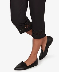 Alfred Dunner Petite Detail Driven Geometric Cut-Out Flat Front Capri Pants
