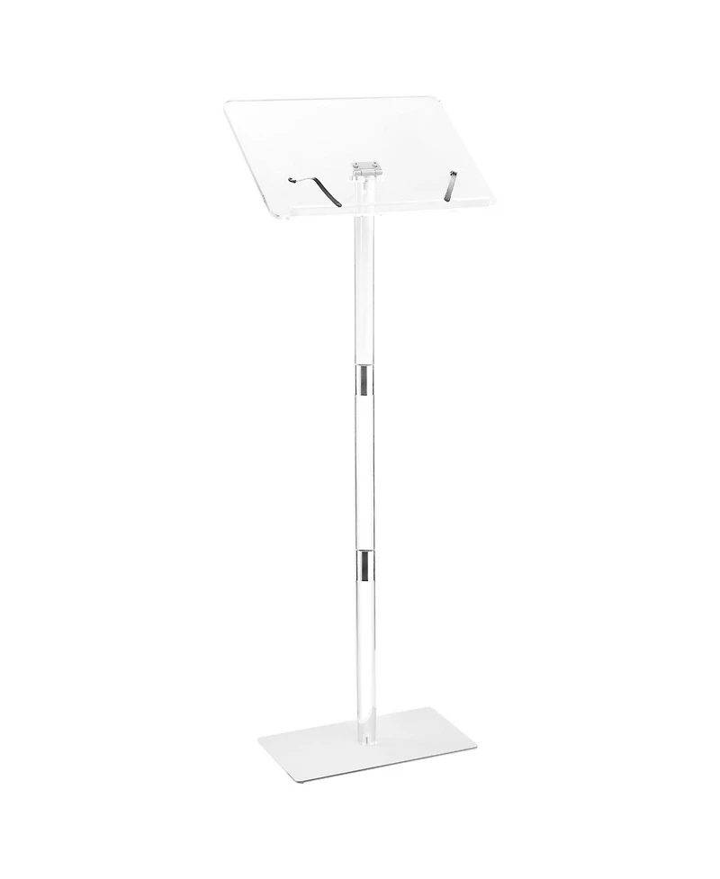 Gouun Acrylic Podium with Adjustable Angle, Metal Base