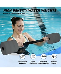 Hikeen Aquatic Exercise Eva Foam Water Dumbbells Pool Resistance Barbells, Set of 2