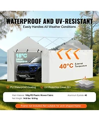 Sugift 10 x 20 ft Carport Replacement Canopy Cover Waterproof Uv Protected