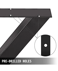 Sugift Steel Table Legs Set of 2, 28" Height, 30" Wide, Heavy Duty X Frame