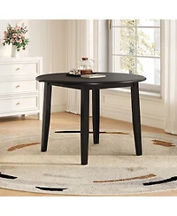 Rainsken Wooden Round Extendable Dining Table with Folding Sides, Compact Adjustable Table Ideal for 2-4 People and Limited Spaces