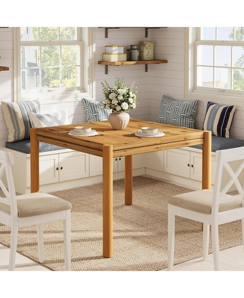 Tribesigns Square Solid Wood Dining Table, 39.4"