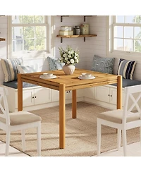 Tribesigns Square Solid Wood Dining Table, 39.4"