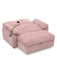 Streamdale Furniture Reclining Sofa with Ottoman and Usb