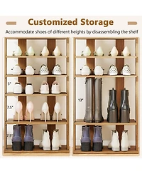 Gouun 7-Tier Vertical Double-Row Shoe Rack with Anti-Tipping Device