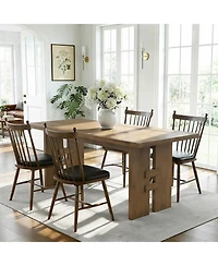Tribesigns Solid Wood Dining Table for 4-6, 63'' Kitchen Table with Large Tabletop and Heavy Duty Legs, Rectangular Farmhouse Dinner Tables