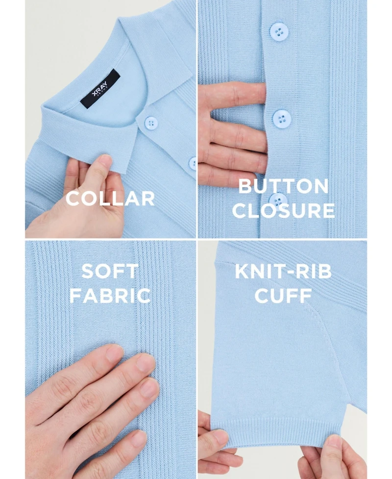 Xray Boys 4-18 Button-Up Short Sleeve Sweater Shirt