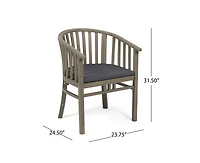 sumyeg Outdoor Wooden Dining Chairs With Cushions(Set of 2)