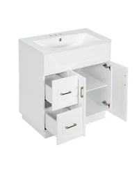 Busdays 30 Inch Bathroom Vanity with 2 Doors 2 Drawers Adjustable Shelf Hidden Damping Slides and Hinges Modern Storage Cabinet