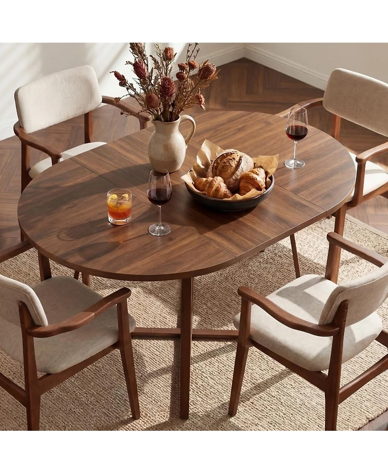 Tribesigns 59-Inch Oval Dining Table, Kitchen Table with Metal Cross Base, Modern Dining Table Seats 4-6