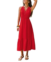 Cupshe Women's Under the Setting Sun Red Maxi Beach Dress