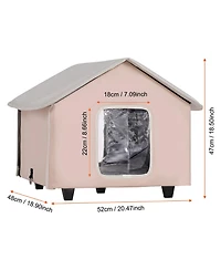 Cozito Cat House Outdoor Elevated Heated Shelter with Timer Pad