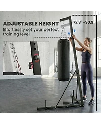 Soozier 72.8"-90.9" Adjustable Freesding Punching Bag with Sd,