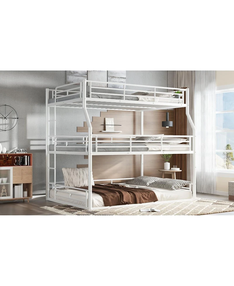 Streamdale Furniture Metal Triple Bunk Bed With Rails