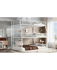 Streamdale Furniture Metal Triple Bunk Bed With Rails