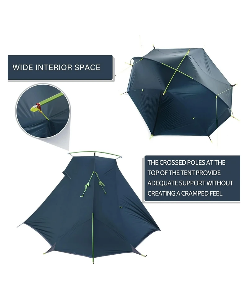 Naturehike 1-Person Ultralight Backpacking Tent Weighs only 3.08 lb 20D Customized Waterproof perfect for backpacking and cycling tours
