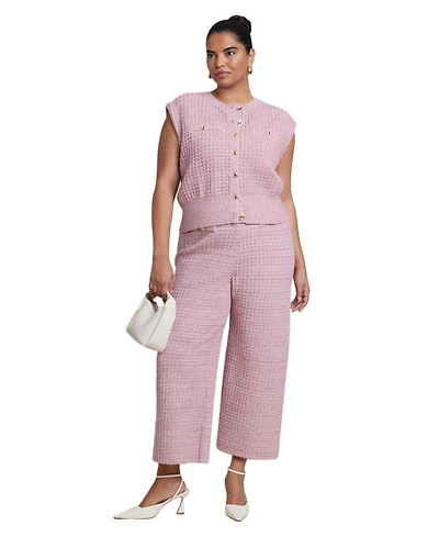 Eloquii Women's Tweed Effect Sweater Pant