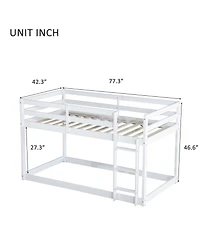 Lucky One Solid Wooden, Solid Rubber Wooden Bunk Bed with Ladder
