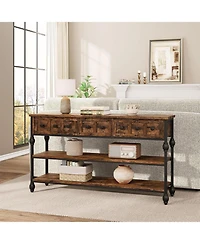 gaomon 53" 3-Tier 3-Drawer Console Sofa Table (Hallway/Living Room